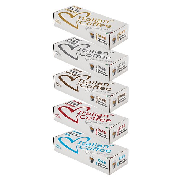 Italian Variety incl Decaffe Nespresso Compatible Capsules - 50