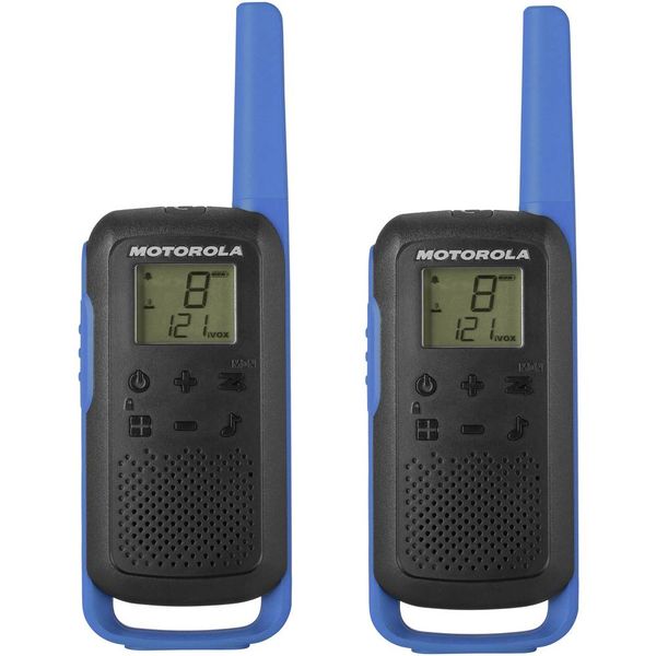 Motorola TLKR T62 Walkie Talkie - Black &amp; Blue (Twin Pack)