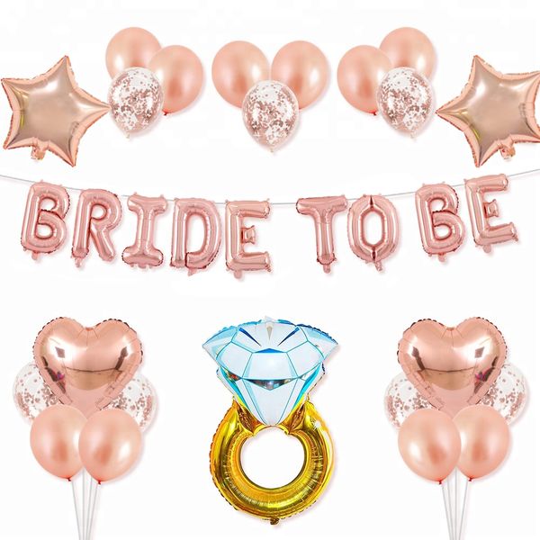Bachelorette Hen Party - DIY decoration set - Bride to be - Rose Gold