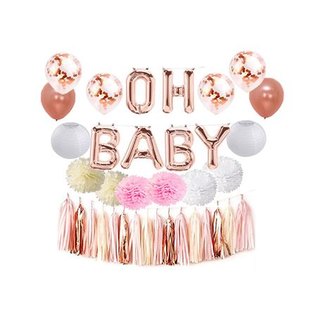 Buy SpecialYou Baby Shower Decoration Items Combo with Red Baby shower foil  balloon banner, white and Metallic rose gold balloons for party Decoration,  Mom to be Decoration item set pack of 53