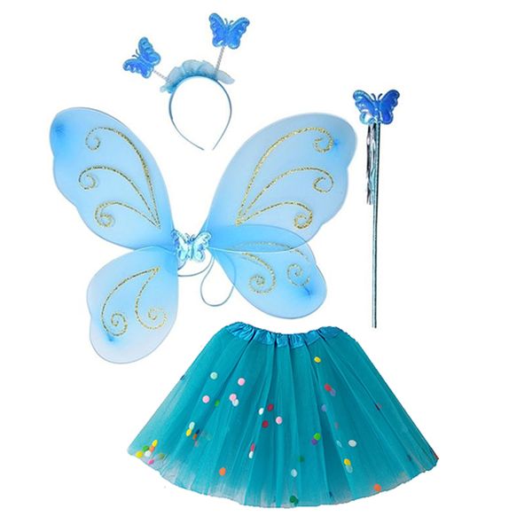 Blue Butterfly and Pom Pom Tutu Combo