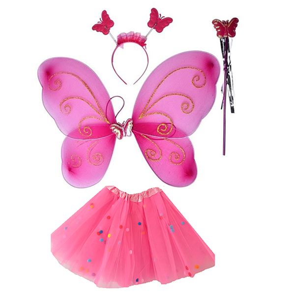 Hot Pink Butterfly and Pom Pom tutu Combo