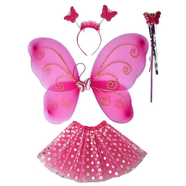 Hot Pink Butterfly and Silver Dot Tutu Combo