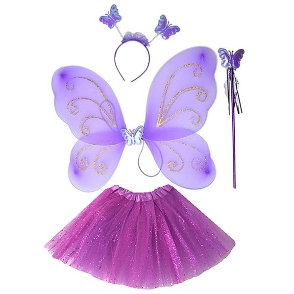 Purple Butterfly and Glitter Tutu Combo