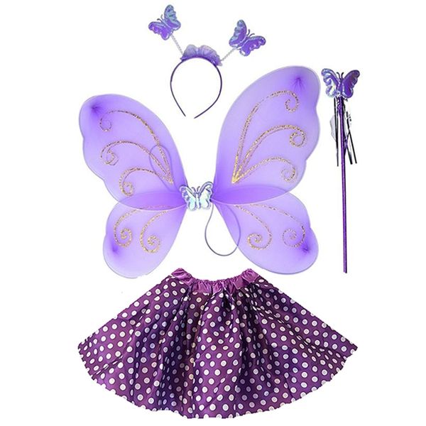 Purple Butterfly and Polka Dot Tutu Combo