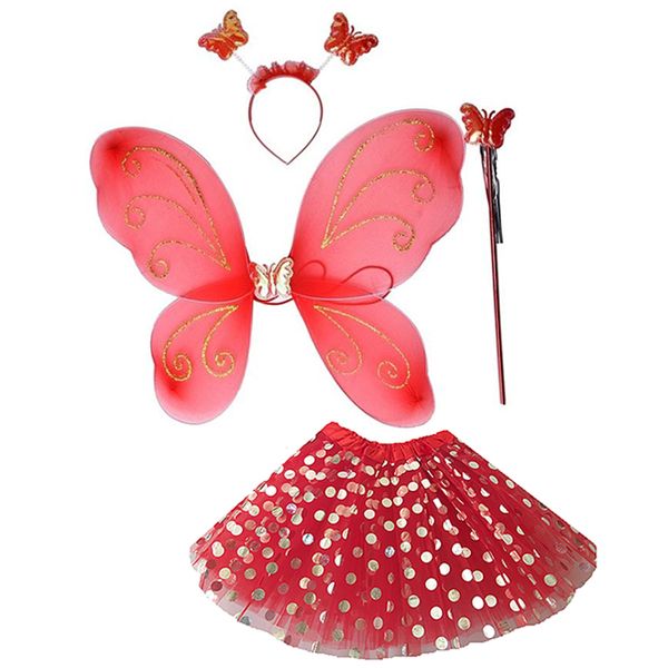 Red Butterfly and Silver Dot Tutu Combo