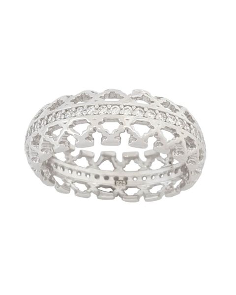 Miss Jewels - Clear CZ Eternity Band in 925 Sterling Silver