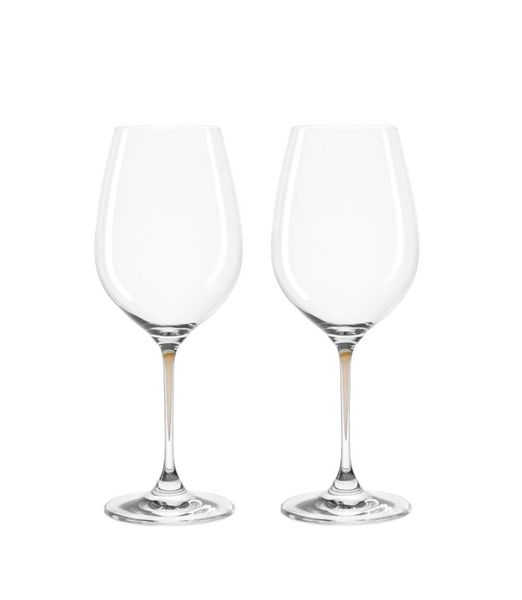 Leonardo Clear Wine Glass with Chestnut Brown Stem LA Perla Set of 2