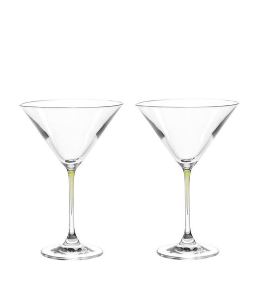 Leonardo Cocktail Glass with Green Stem LA Perla Set of 2