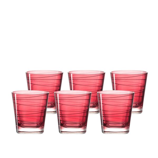 Leonardo Drinking Glass Tumbler - Ruby Red VARIO - Set of 6