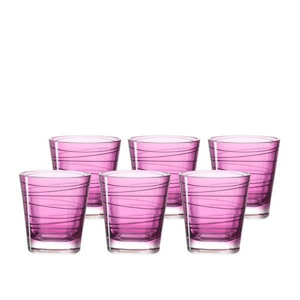 Leonardo Drinking Glass Tumbler - Violet Purple VARIO - Set of 6