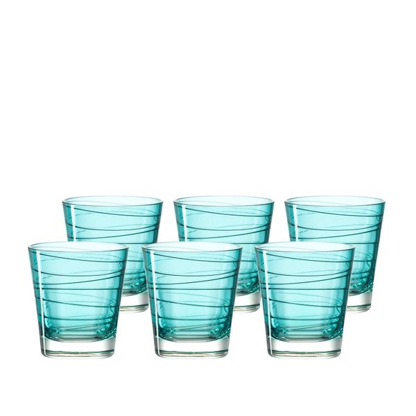 Leonardo Drinking Glass Tumbler - Lagoon Blue VARIO - Set of 6