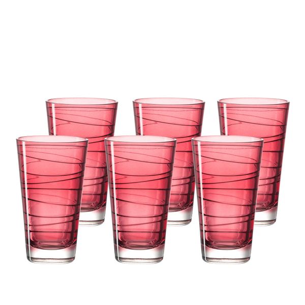 Leonardo Tall Drinking Glass - Ruby Red VARIO - Set of 6