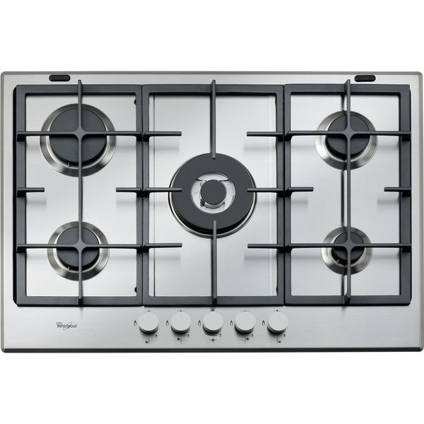 Whirlpool 75cm 5 Gas Burners Stainless Steel Hob - GMA 7522/IX