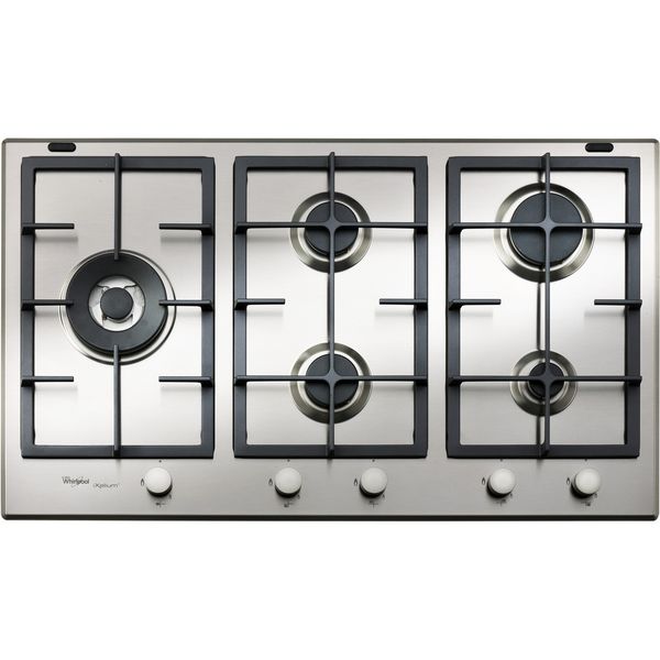 Whirlpool 90cm iXelium 5 Gas Burner Stainless Steel Hob - GMA 9522/IXL