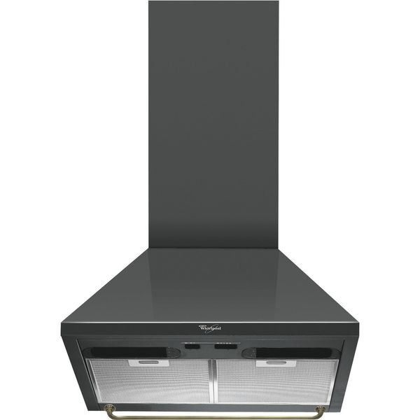 Whirlpool 60cm Wall Mounted Black Cooker Hood - WSLT 65 F AS X