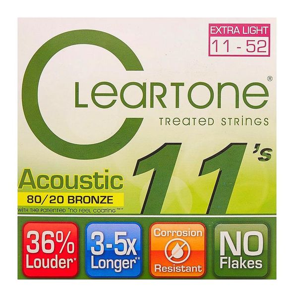 Cleartone Acoustic Guitar Strings - 80/20 Bronze Extra Light 11-52