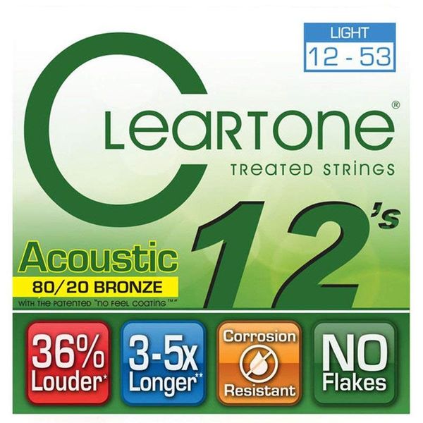 Cleartone Acoustic Guitar Strings - 80/20 Bronze Light 12-53