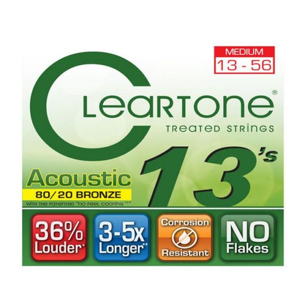 Cleartone Acoustic Guitar Strings - 80/20 Bronze Medium 13-56