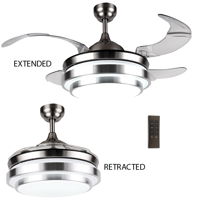 Bright Star 54w 4 Blade Ceiling Fan With Extendable Blades And Light