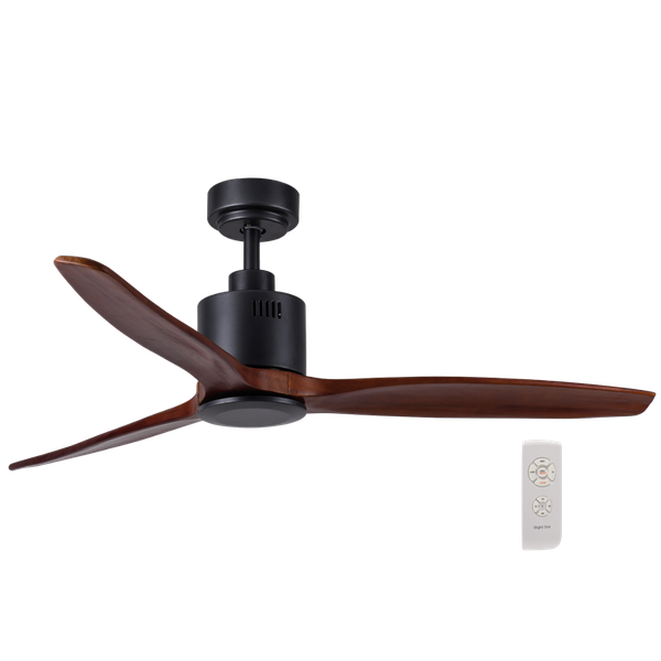 132cm Dark Wood Ceiling Fan with Reversible DC Motor - FCF045 Black Wood