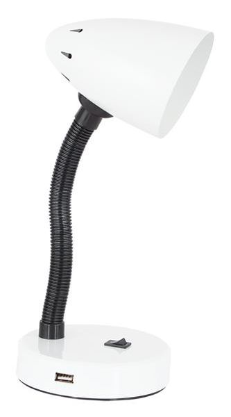 Metal Desk Lamp with Gooseneck Arm and USB Port TL189 - White