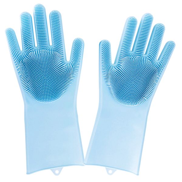 One Pair Magic Silicone Rubbe Dish Washing Gloves
