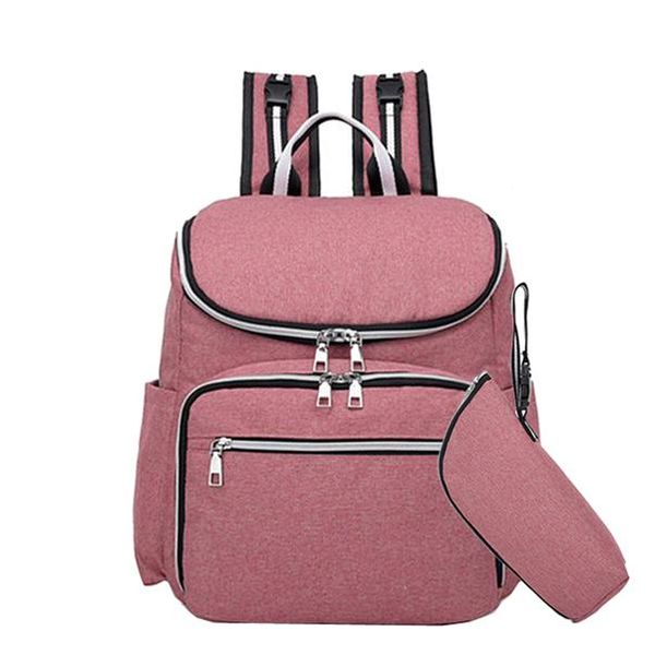 Fashion Baby Diaper Bag with USB Charging Port-Pink