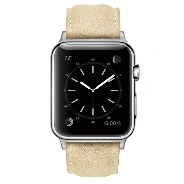 Colton James Leather Strap for Silver 38mm Apple Watch-Sandstone