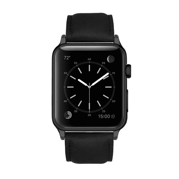 Colton James Leather Strap for Black/Space Grey 38mm Apple Watch-Sandstone