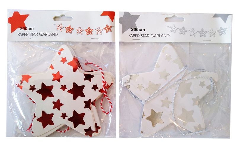 Set of 2 Paper Star Garland