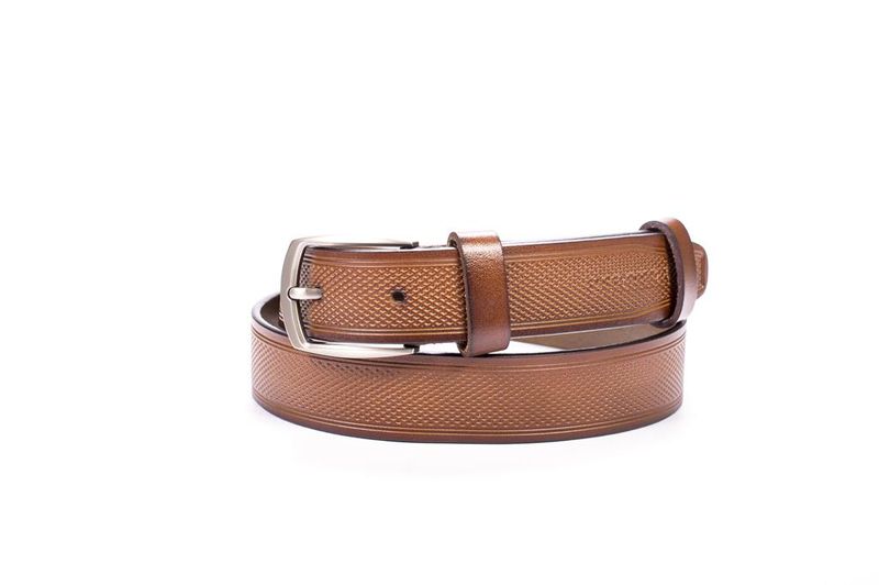 Carrera Men’s Leather Belt- W819 - Brown (Size: 36)