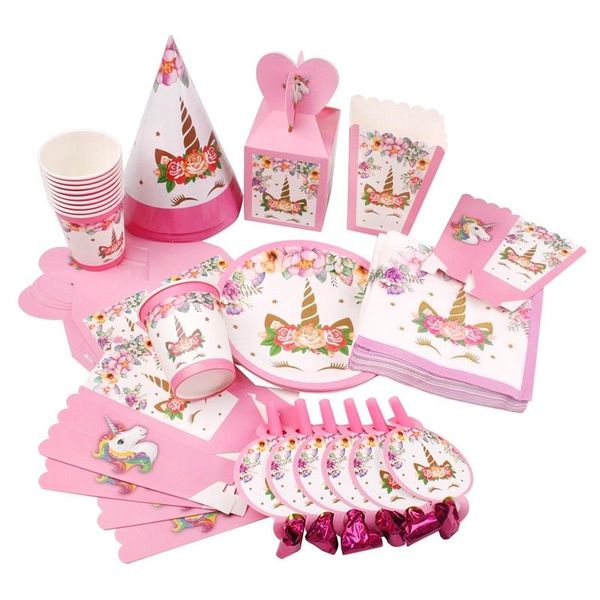 Unicorn Birthday Party Table setting DIY Decoration Set - 66 pieces