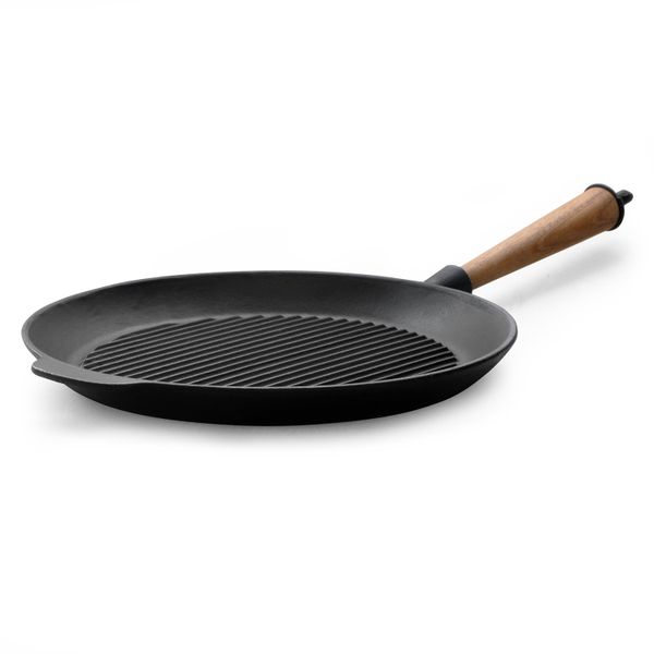 Eetrite Cast Iron Grill Pan, 29cm, Black