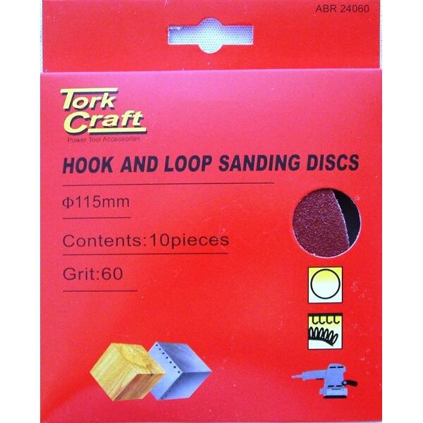 Tork Craft Sanding Disc Hook &amp; Loop 115mm 240 Grit 10/Pack