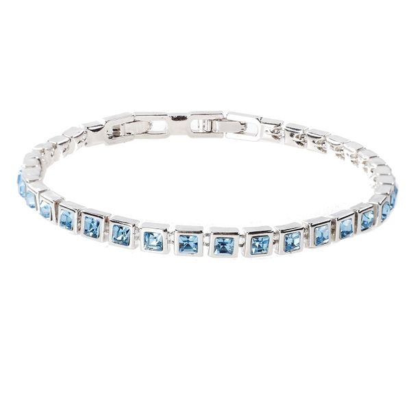 Civetta Spark Square Bracelet with Aquamarine Swarovski Crystal