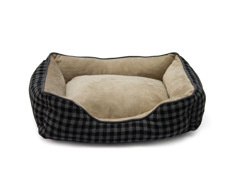 Rex - Foxly Dog Bed - Checkerboard Grey/Brown