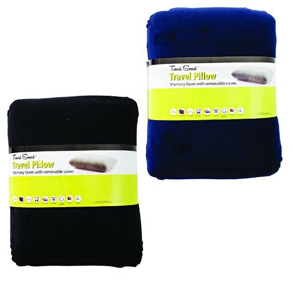 Travel Neck Rectangular Pillow(Pack of 2) - Navy &amp; Black