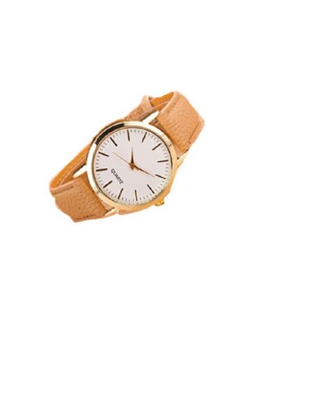 Miss Maxi Gold Case Tan Strap Analogue Watch