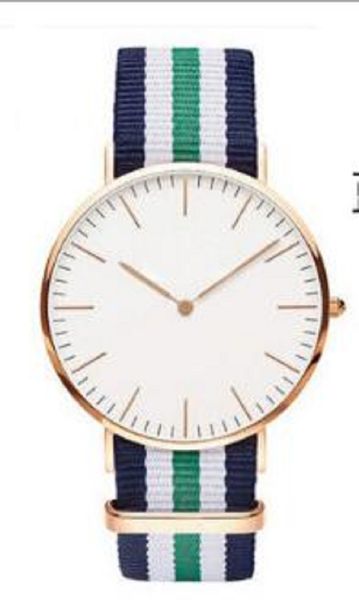 Miss Maxi White Dial Green/Navy Nylon Strap Analogue Watch