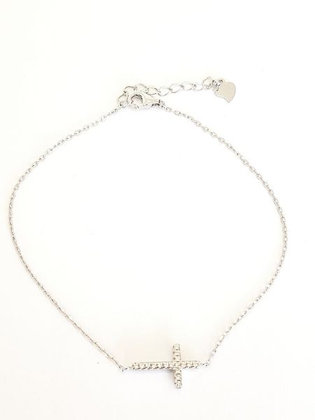 Miss Maxi Sterling Silver CZ Cross Bracelet