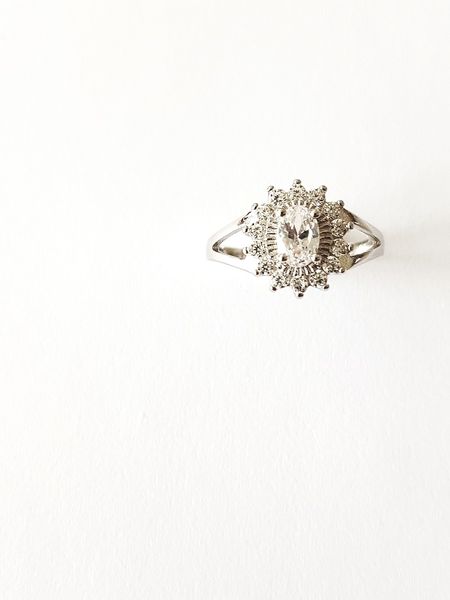 Miss Maxi Sterling Silver Cubic Zirconia Flower Solitaire Ring