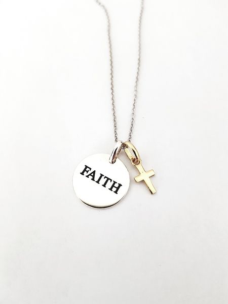 Miss Maxi Sterling Silver Novelty Charm Necklace - Faith