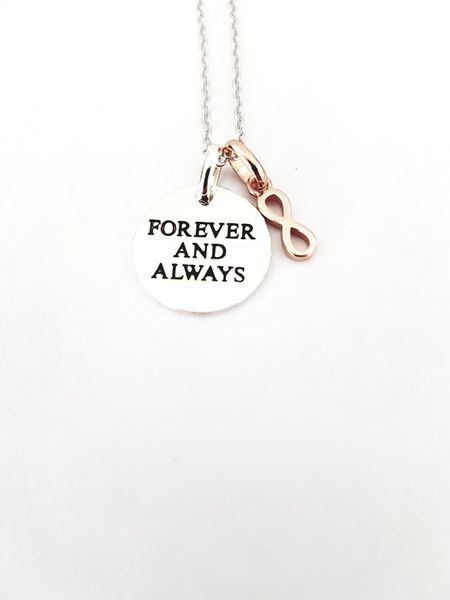 Miss Maxi Sterling Silver Novelty Charm Necklace - Forever And Always