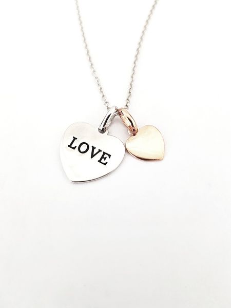 Miss Maxi Sterling Silver Novelty Charm Necklace - Love
