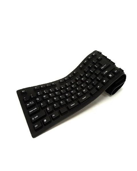 Flexible Silicone USB Keyboard - Black