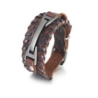 Brown Paracord Rope with Steel Anchor Clasp Bracelet BR32008