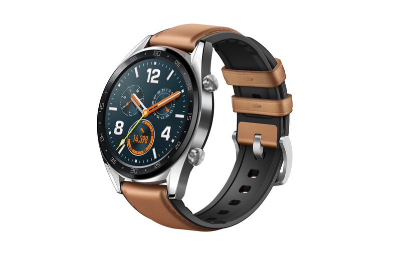Huawei GT Classic Sport Smart Watch Silver with Brown Strap