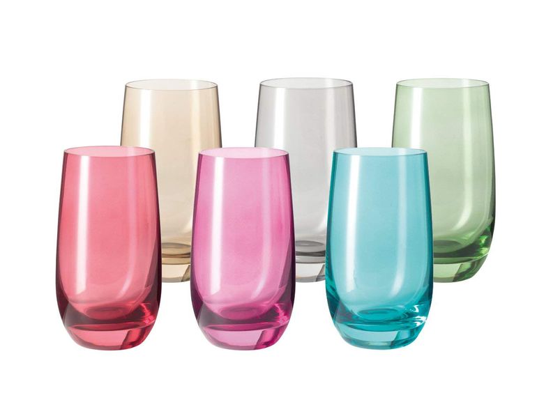 Leonardo Tall Drinking Glasses in Assorted Colours SORA - Set of 6