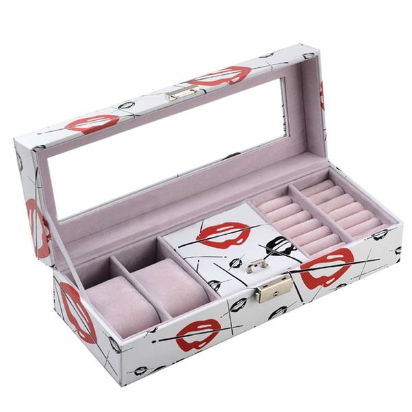 Luxury PU Leather Jewelry &amp; Watch Organizer with Lock